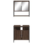 vidaXL Set mobilier de baie, 2 piese, stejar maro, lemn prelucrat vidaXL Set mobilier de baie, 2 piese, stejar maro, lemn prelucrat