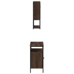 vidaXL Set mobilier de baie, 2 piese, stejar maro, lemn prelucrat vidaXL Set mobilier de baie, 2 piese, stejar maro, lemn prelucrat