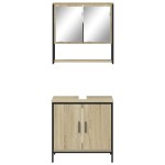 vidaXL Set mobilier de baie, 2 piese, stejar sonoma, lemn prelucrat vidaXL Set mobilier de baie, 2 piese, stejar sonoma, lemn prelucrat