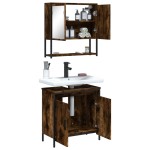 vidaXL Set mobilier de baie, 2 piese, stejar fumuriu, lemn prelucrat vidaXL Set mobilier de baie, 2 piese, stejar fumuriu, lemn prelucrat
