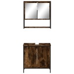 vidaXL Set mobilier de baie, 2 piese, stejar fumuriu, lemn prelucrat vidaXL Set mobilier de baie, 2 piese, stejar fumuriu, lemn prelucrat