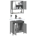 vidaXL Set mobilier de baie, 2 piese, gri sonoma, lemn prelucrat vidaXL Set mobilier de baie, 2 piese, gri sonoma, lemn prelucrat