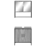 vidaXL Set mobilier de baie, 2 piese, gri sonoma, lemn prelucrat vidaXL Set mobilier de baie, 2 piese, gri sonoma, lemn prelucrat