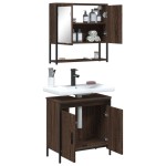 vidaXL Set mobilier de baie, 2 piese, stejar maro, lemn prelucrat