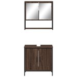 vidaXL Set mobilier de baie, 2 piese, stejar maro, lemn prelucrat