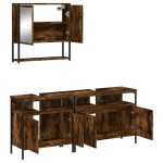 vidaXL Set mobilier de baie, 3 piese, stejar fumuriu, lemn prelucrat vidaXL Set mobilier de baie, 3 piese, stejar fumuriu, lemn prelucrat