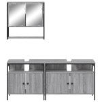 vidaXL Set mobilier de baie, 3 piese, gri sonoma, lemn prelucrat vidaXL Set mobilier de baie, 3 piese, gri sonoma, lemn prelucrat