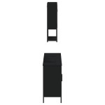 vidaXL Set mobilier de baie, 3 piese, negru, lemn compozit vidaXL Set mobilier de baie, 3 piese, negru, lemn compozit