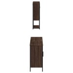 vidaXL Set mobilier de baie, 3 piese, stejar maro, lemn prelucrat
