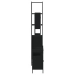 vidaXL Set mobilier de baie, 3 piese, negru, lemn compozit vidaXL Set mobilier de baie, 3 piese, negru, lemn compozit