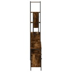 vidaXL Set mobilier de baie, 4 piese, stejar fumuriu, lemn prelucrat