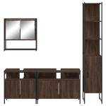 vidaXL Set mobilier de baie, 4 piese, stejar maro, lemn prelucrat vidaXL Set mobilier de baie, 4 piese, stejar maro, lemn prelucrat