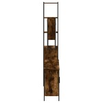 vidaXL Set mobilier de baie, 4 piese, stejar fumuriu, lemn prelucrat