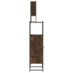 vidaXL Set mobilier de baie, 3 piese, stejar fumuriu, lemn prelucrat vidaXL Set mobilier de baie, 3 piese, stejar fumuriu, lemn prelucrat