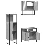 vidaXL Set mobilier de baie, 3 piese, gri sonoma, lemn prelucrat vidaXL Set mobilier de baie, 3 piese, gri sonoma, lemn prelucrat