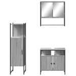 vidaXL Set mobilier de baie, 3 piese, gri sonoma, lemn prelucrat vidaXL Set mobilier de baie, 3 piese, gri sonoma, lemn prelucrat