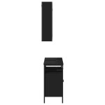 vidaXL Set mobilier de baie, 2 piese, negru, lemn compozit vidaXL Set mobilier de baie, 2 piese, negru, lemn compozit
