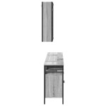 vidaXL Set dulapuri de baie, 3 piese, gri sonoma, lemn prelucrat vidaXL Set dulapuri de baie, 3 piese, gri sonoma, lemn prelucrat