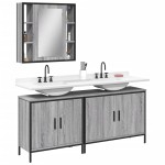 vidaXL Set dulapuri de baie, 3 piese, gri sonoma, lemn prelucrat vidaXL Set dulapuri de baie, 3 piese, gri sonoma, lemn prelucrat