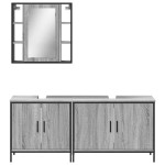 vidaXL Set dulapuri de baie, 3 piese, gri sonoma, lemn prelucrat vidaXL Set dulapuri de baie, 3 piese, gri sonoma, lemn prelucrat