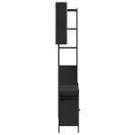 vidaXL Set dulapuri de baie, 3 piese, negru, lemn prelucrat vidaXL Set dulapuri de baie, 3 piese, negru, lemn prelucrat