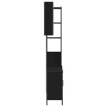 vidaXL Set dulapuri de baie, 3 piese, negru, lemn prelucrat vidaXL Set dulapuri de baie, 3 piese, negru, lemn prelucrat