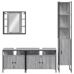 vidaXL Set dulapuri de baie, 4 piese, gri sonoma, lemn prelucrat vidaXL Set dulapuri de baie, 4 piese, gri sonoma, lemn prelucrat