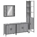 vidaXL Set dulapuri de baie, 4 piese, gri sonoma, lemn prelucrat vidaXL Set dulapuri de baie, 4 piese, gri sonoma, lemn prelucrat
