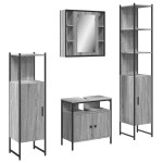 vidaXL Set dulapuri de baie, 4 piese, gri sonoma, lemn prelucrat vidaXL Set dulapuri de baie, 4 piese, gri sonoma, lemn prelucrat
