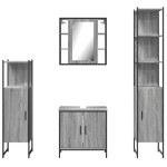 vidaXL Set dulapuri de baie, 4 piese, gri sonoma, lemn prelucrat vidaXL Set dulapuri de baie, 4 piese, gri sonoma, lemn prelucrat