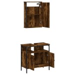 vidaXL Set mobilier de baie, 2 piese, stejar fumuriu, lemn prelucrat vidaXL Set mobilier de baie, 2 piese, stejar fumuriu, lemn prelucrat