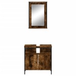 vidaXL Set mobilier de baie, 2 piese, stejar fumuriu, lemn prelucrat vidaXL Set mobilier de baie, 2 piese, stejar fumuriu, lemn prelucrat