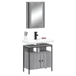 vidaXL Set mobilier de baie, 2 piese, gri sonoma, lemn prelucrat vidaXL Set mobilier de baie, 2 piese, gri sonoma, lemn prelucrat
