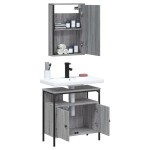 vidaXL Set mobilier de baie, 2 piese, gri sonoma, lemn prelucrat vidaXL Set mobilier de baie, 2 piese, gri sonoma, lemn prelucrat