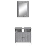 vidaXL Set mobilier de baie, 2 piese, gri sonoma, lemn prelucrat vidaXL Set mobilier de baie, 2 piese, gri sonoma, lemn prelucrat
