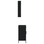 vidaXL Set mobilier de baie, 2 piese, negru, lemn compozit vidaXL Set mobilier de baie, 2 piese, negru, lemn compozit
