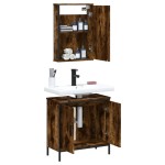 vidaXL Set mobilier de baie, 2 piese, stejar fumuriu, lemn prelucrat vidaXL Set mobilier de baie, 2 piese, stejar fumuriu, lemn prelucrat