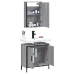 vidaXL Set mobilier de baie, 2 piese, gri sonoma, lemn prelucrat vidaXL Set mobilier de baie, 2 piese, gri sonoma, lemn prelucrat