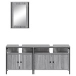 vidaXL Set mobilier de baie, 3 piese, gri sonoma, lemn prelucrat vidaXL Set mobilier de baie, 3 piese, gri sonoma, lemn prelucrat