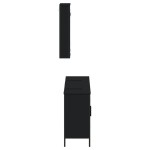 vidaXL Set mobilier de baie, 3 piese, negru, lemn compozit vidaXL Set mobilier de baie, 3 piese, negru, lemn compozit