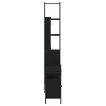 vidaXL Set mobilier de baie, 3 piese, negru, lemn compozit vidaXL Set mobilier de baie, 3 piese, negru, lemn compozit