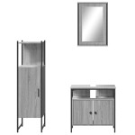 vidaXL Set mobilier de baie, 3 piese, gri sonoma, lemn prelucrat vidaXL Set mobilier de baie, 3 piese, gri sonoma, lemn prelucrat