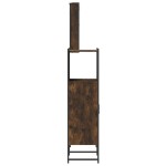 vidaXL Set mobilier de baie, 3 piese, stejar fumuriu, lemn prelucrat