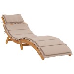 vidaXL Șezlonguri cu perne, 2 buc., taupe, lemn masiv de acacia vidaXL Șezlonguri cu perne, 2 buc., taupe, lemn masiv de acacia