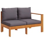 vidaXL Set canapele de grădină cu perne, 4 piese, lemn masiv de acacia