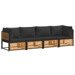vidaXL Set canapele de grădină cu perne, 4 piese, lemn masiv de acacia vidaXL Set canapele de grădină cu perne, 4 piese, lemn masiv de acacia