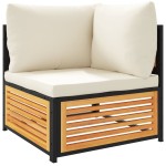 vidaXL Set canapele de grădină cu perne, 4 piese, lemn masiv de acacia vidaXL Set canapele de grădină cu perne, 4 piese, lemn masiv de acacia