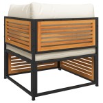 vidaXL Set canapele de grădină cu perne, 4 piese, lemn masiv de acacia