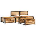 vidaXL Set canapele de grădină cu perne, 4 piese, lemn masiv de acacia vidaXL Set canapele de grădină cu perne, 4 piese, lemn masiv de acacia