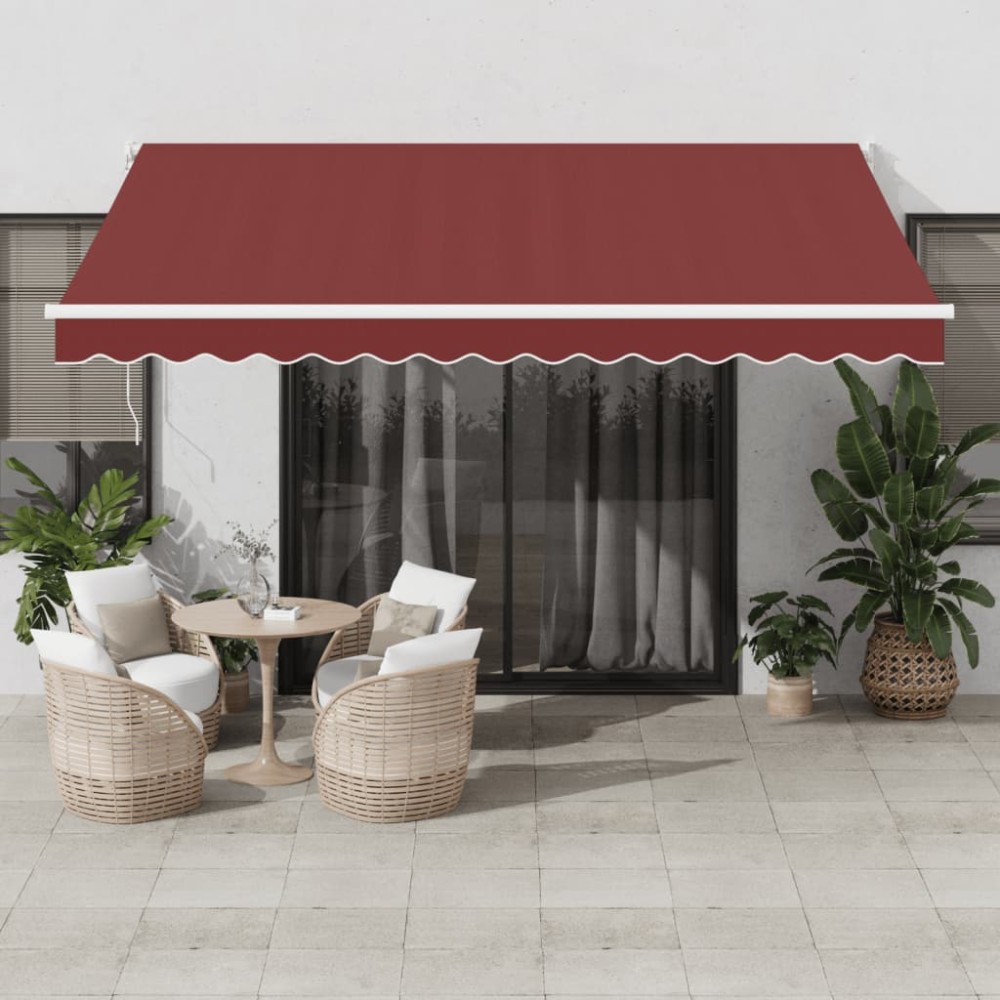 vidaXL Copertina retractabilă automat, vișiniu, 400x300 cm